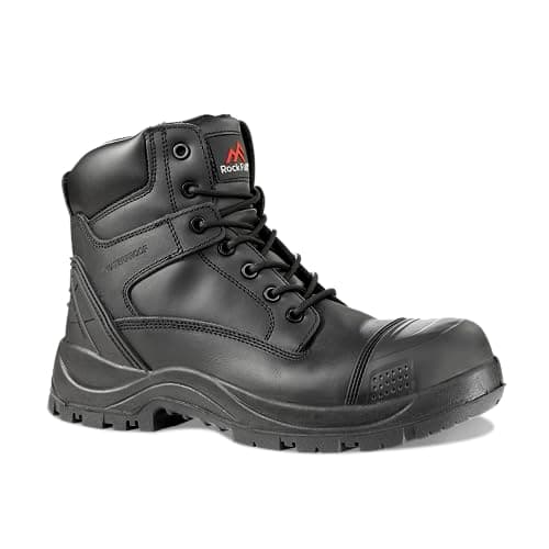 Image of Rock Fall Slate Work & Utility Safety Boots Unisex, Steel Toe Cap Boots, SRC Slip Rated and Water Repellent, Cold Insulated and Wide Fitting UK 6