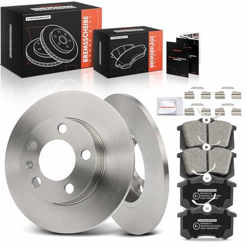 Image of Frankberg Brake Kit incl. 2x Brake Disc + 4x Brake Pad Rear Compatible with Golf IV 1J1 Polo 6C1 6R1 Fabia II 542 Polo 9A 9N Replace# 1J0698451C,1J0698451B