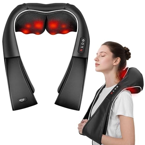 Image of Neck Massager for Neck Pain - Shiatsu Back Massager with Heat for Pain Relief, 3D Deep Kneading Shoulder Massager for Car Home Office, Gifts for Men Women Birthday