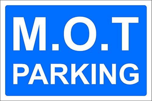 Image of Garage Environment Hazard Signs M.O.T. Parking Safety Sign - 1.2MM Rigid Plastic 300mm x 200mm