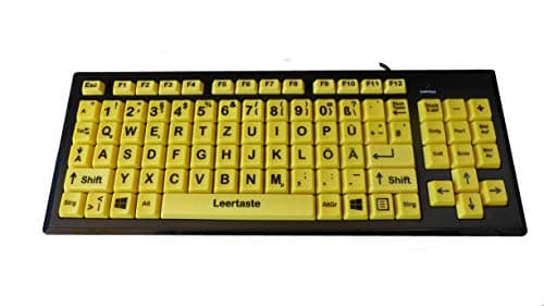 Image of Accuratus Monster 2 German - USB High Visibility Visual Impairment German Layout Keyboard with Extra Large Keys & 2 Port USB Hub