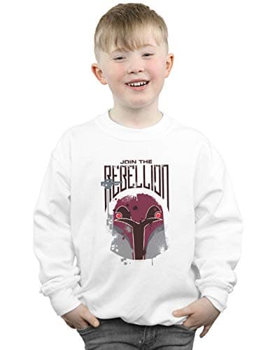 Image of Absolute Cult Star Wars Boys Rebels Rebellion Sweatshirt White 9-11 Years