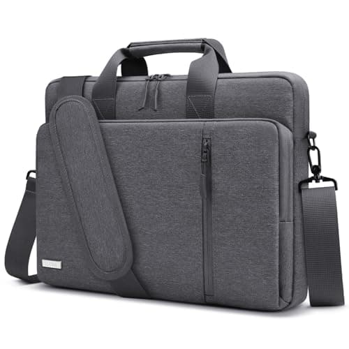 Image of TECOOL 15.6 16 Inch Laptop Bag, 360 Protective Case Messenger Bag Waterproof Computer Sleeve Briefcase with Shoulder Strap for 15.6 16 Inch Laptop Notebook Chromebook, MacBook Pro 16, Dark Grey