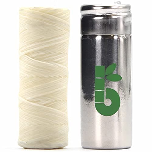 Image of Bambaw Vegan Eco Floss and Stainless Steel Dental Floss Dispenser, Non Plastic Dental Floss, Tooth Floss, Natural Dental Tape, 1x50 Meter Refill