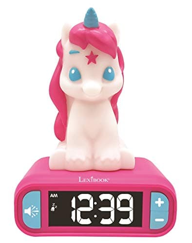 Image of LEXIBOOK, Unicorn, Nightlight alarm clock, Sounds and Melodies, LCD Backlit screen, Luminous, Snooze, Pink, RL800UNI