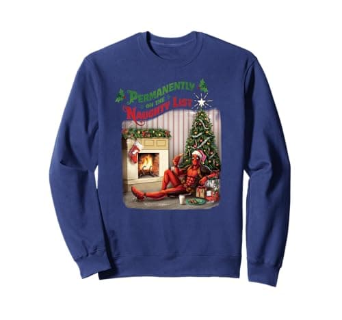 Image of Marvel Deadpool Permanently on the Naughty List Holiday Sweatshirt