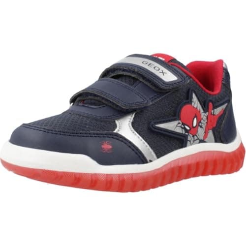Image of Geox Baby LIGHTYLOO BOY B Sneaker, Navy/Red, 7 UK Child