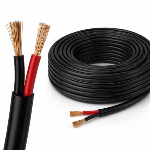 Image of Automotive Round Twin 2 Core Cable 12V/24V Thin Wall Wire for Auto Boat 11Amp, 0.5mm² (5M Coil)