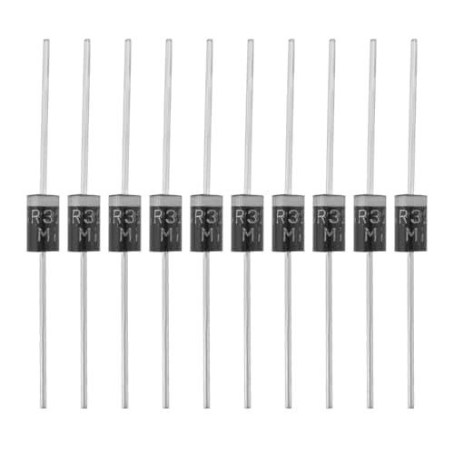 Image of VGOL 50PCS SR3200 (S3200) Schottky Barrier Rectifier Diodes DO-201 200V 3A 57.4x4.9mm High-Efficiency Rectifier Diode for Consumer Electronics Automobiles and Solar Systems
