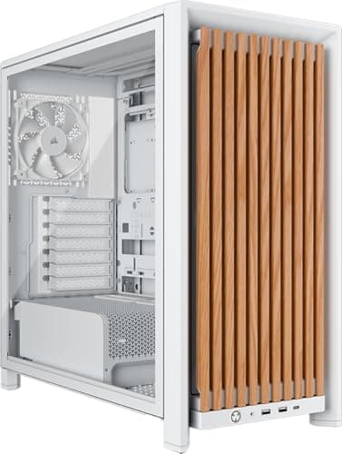 Image of CORSAIR FRAME 4000D WOOD RS Modular Mid-Tower ATX PC Case – Wood Front Panel, 4x RS120 PWM Fans Included, InfiniRail Fan Mount System, Reverse GPU Anti-Sag and Motherboard Support – White/Oak