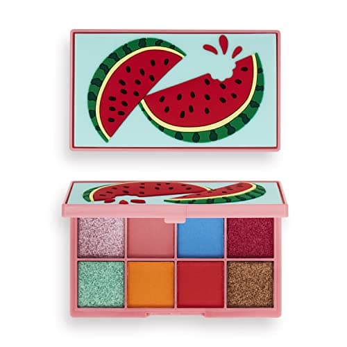 Image of Revolution Beauty London I Heart Mini Tasty Watermelon Eyeshadow Palette, 8 Different Metallic and Matte Shades, 10.8g