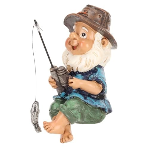 Image of CHUNZHILAI Fishing Gnome Ornaments Funny Garden Ornaments Outdoor Goblin Art Decoration for Novelty Lawn Gnomes Outdoor or Indoor Garden Decorations