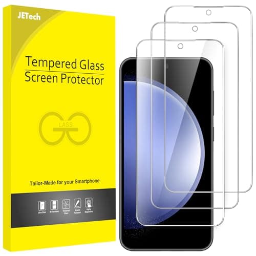 Image of JETech Screen Protector for Samsung Galaxy S23 FE 6.4-Inch, Fingerprint Compatible, Tempered Glass Film, HD Clear, 3-Pack