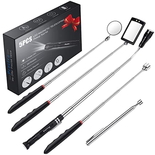 Image of Magnetic Telescopic Pickup Tool with 3 LED Lights, Preciva Pick Up Stick, Telescopicing LEDlight with Magnet, Gadget Pickingup Toolkit Gift for Men, Women, Father, etc.(Flashlight)