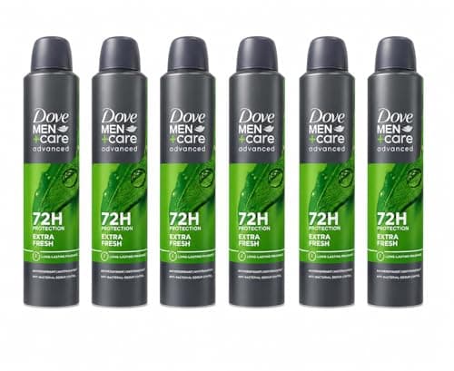 Image of Dove Men+Care Advanced Antiperspirant Deodorant Spray 250ml – Pack of 6 Extra Fresh, 72H Protection, Long Lasting Freshness