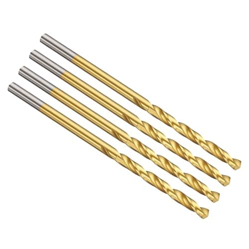 Image of PATIKIL 2.5mm Drill Bit, Jobber Straight Shank M2 High-Speed Steel 135° Titanium Nitride TiN Coated for Stainless Steel Hard Metal - 4 Pack