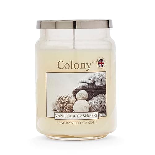 Image of Wax Lyrical, Colony Vanilla & Cashmere Large Candle, Burn Time of Up 100 Hours, White
