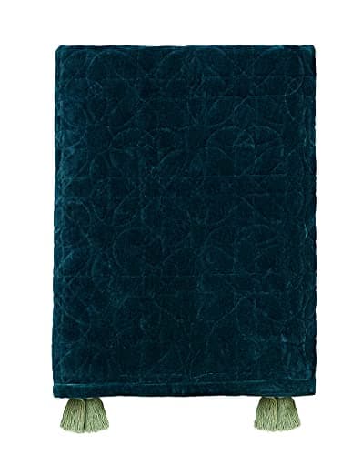 Image of Morris & HONEYSUCKLE & TULIP QUILTED THROW 125X220CM TEAL