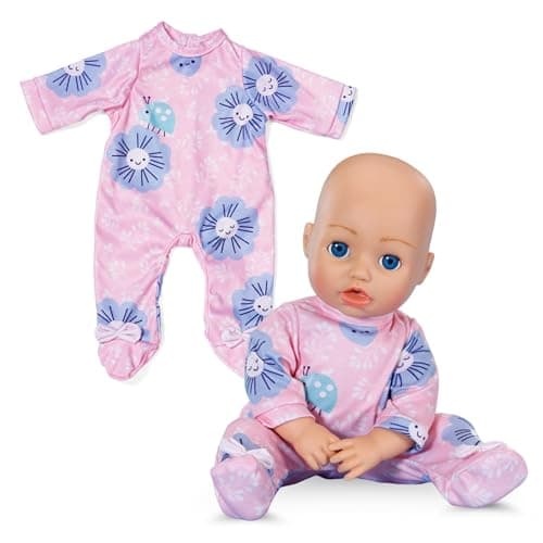 Image of Baby Annabell Pink Romper - Soft fabric with floral patterns - Fits any 43cm Baby Annabell & BABY born dolls doll clothing - Suitable for Children Aged 3+