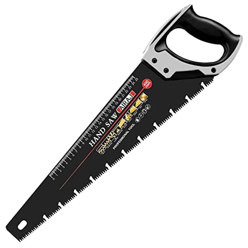 Image of AIRAJ 450MM Hand Saw, Fine Cutting Heavy Duty Pruning Saw, Unique Ω Type Chip Flutes, Comfortable Non-Slip Handle, Professional Pruning Saw for Sawing, Pruning, Trimming Gardening