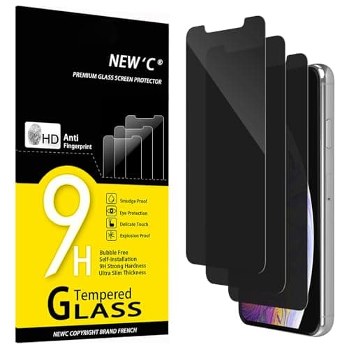 Image of NEW'C 3 Pack Privacy for iPhone 11 Pro Max, iPhone XS Max Screen Protector (6.5"), Enhanced 28-Degree Privacy Angle, Ultra Durable 9H Hardness, Bubble-Free