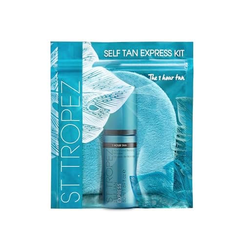 Image of St.Tropez Self Tan Express Starter Kit, Express Mousse 50 ml, Applicator Mitt, Develops in 1-3 Hours, Streak-Free Finish, Vegan, Natural & Cruelty Free