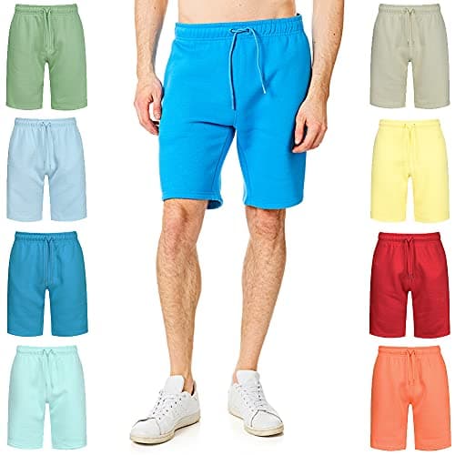 Image of RIPT Performance Essentials Mens Soft Touch Loungewear Sweatpants Joggers Jog Shorts Blue Asher, Medium, RCSHO765_Blast_M