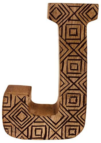 Image of EliteKoopers Hand Carved Wooden Geometric Design Letter For New baby's, kid's Bedrooms Name Decor Decoration