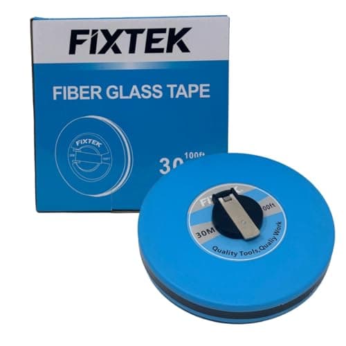 Image of FIXTEK 30m Fiberglass Measuring Tape Durable 12.5mm Wide Long Tape Measure, Gauge Ruler for Surveyors, Engineers, Construction & DIY Projects
