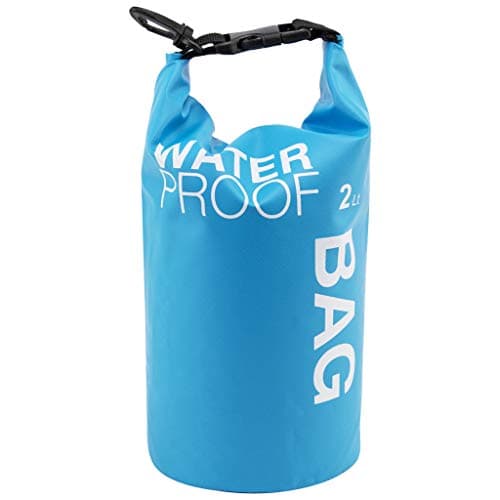 Image of Boat Dry Bags - Blue 2L Waterproof Bag For Drifting Boating Kayaking Fishing Rafting Swimming Camping Canoeing Surfing 2 Litres