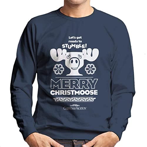 Image of All+Every National Lampoon's Christmas Vacation Merry Christmoose Men's Sweatshirt Navy Blue