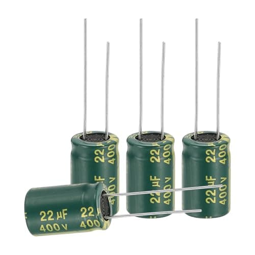 Image of sourcing map 12Pcs Electrolytic Capacitor High Frequency 22UF 400V with Aluminum Radial Leads 10 x 17mm High Ripple Current Low Impedance