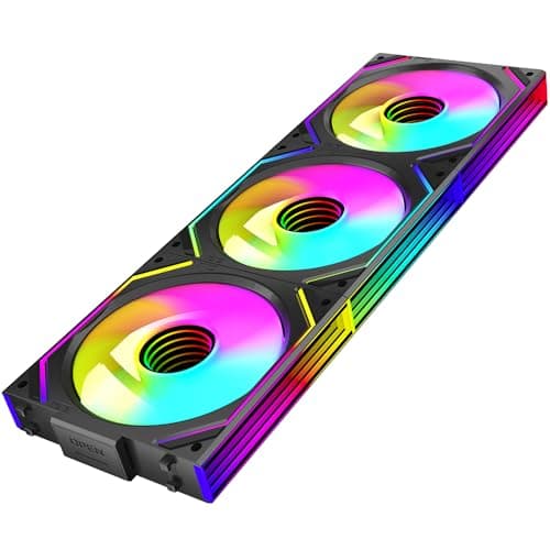 Image of TZMRIT Interstellar-V2 Reverse Flow Infinity Mirror ARGB PWM PC Fans 120mm Black, Rgb Fan 120mm, Triple Pack