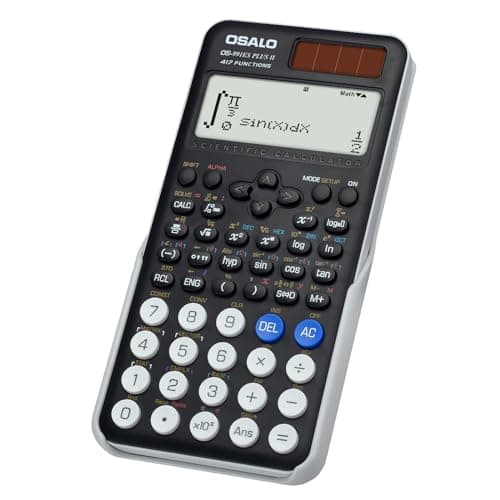 Image of OSALO Scientific Calculator 417 Function 2 Line 10+2 Digits Written Display Solar and Battery Calculators for Students Secondary School College Black (OS 991ES Plus 2nd Edition)