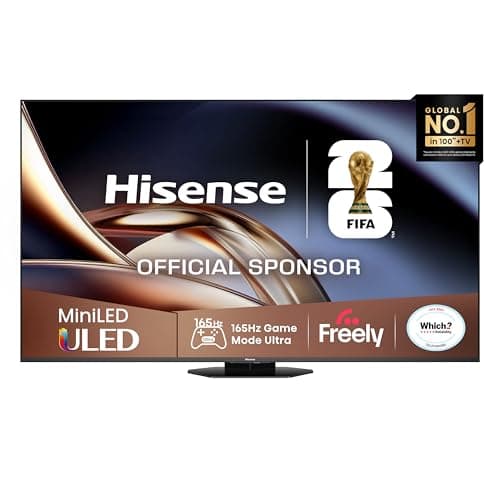 Image of Hisense 75" 75U8QTUK MiniLED QLED 165Hz Smart AI TV - Hi-View AI Engine PRO, 165Hz Game Mode Ultra, 4.1.2 Channel, Dolby Atmos, Quantum Dot Colour, Anti-Reflection PRO with Freely, YouTube, Netflix