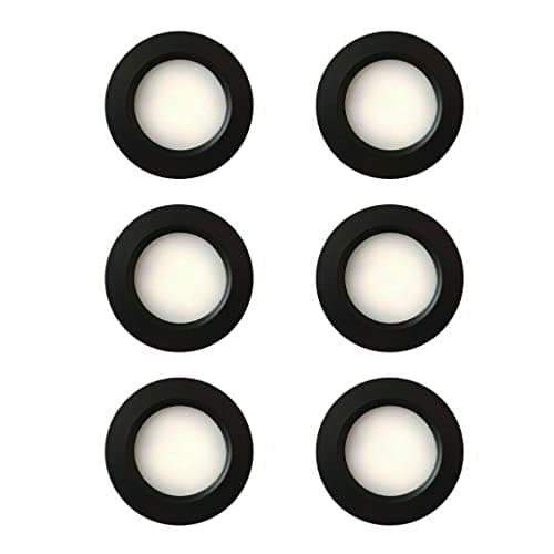 Image of MARVIX Black LED Spot Lights 12V 24V Dimmable Recessed Downlights For Motorhome, Caravan, Campervan and Boat Lighting (Cool White, 6000K) - Pack of 6