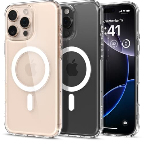 Image of Spigen Ultra Hybrid MagFit Case for iPhone 16 Pro Max, Compatible with MagSafe Accessories [Anti-Yellowing] [Military-Grade Drop Protection] - Clear White