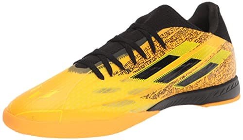 Image of adidas Unisex X Speedflow Messi.3 Indoor Boots Soccer Shoe, Solar Gold/Core Black/Bright Yellow, 11 US Men