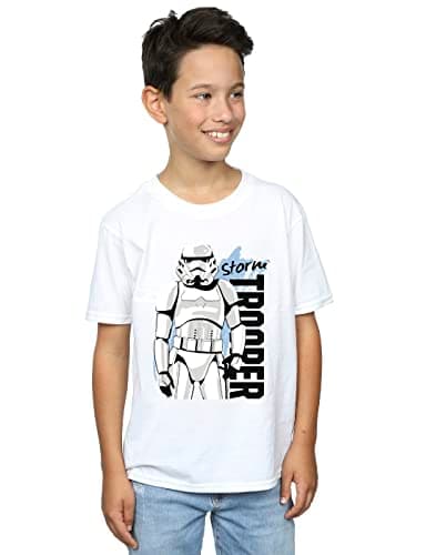 Image of Star Wars Boys Storm Trooper T-Shirt White 3-4 Years