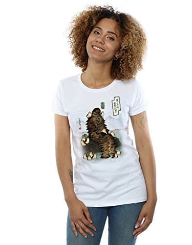 Image of Star Wars Women's The Last Jedi Japanese Chewbacca Porgs T-Shirt Large White