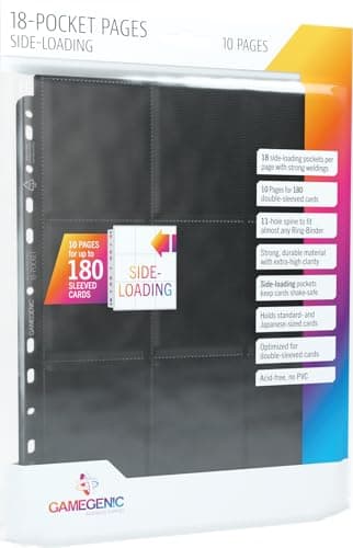 Image of Gamegenic | Sideloading 18-Pocket Pages 10 pcs Pack Black | Trading Card Game Accessory