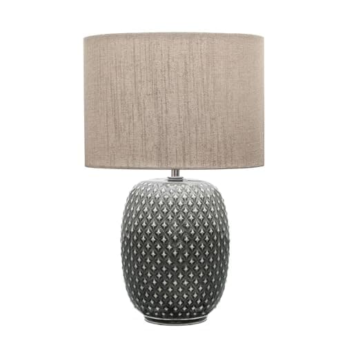 Image of Pauleen 48153 Pretty Classy luminaire Table lamp with Fabric Shade Light max. 60W E27 Dark Grey/Beige 230V Ceramic