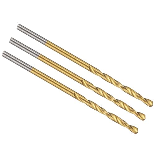 Image of PATIKIL 1mm Drill Bit, M42 8% Cobalt High-Speed Steel Jobber Straight Shank 135° Titanium Nitride (TiN) Coated for Hard Metal Stainless Steel - 3 Pack