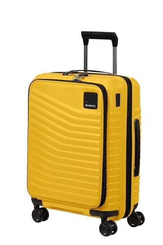 Image of Samsonite Intuo - Hard Case Carry on Luggage 55 x 40 x 23/26 cm - Expandable Cabin Trolley with Front Pocket, for EasyJet & Most Airlines, 42/48 L, Yellow (Citrus)