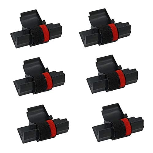 Image of Printerfield 6 Pack Ribbon Ink Roller for IR-40T Cash Register Calculator Printer-Black/Red