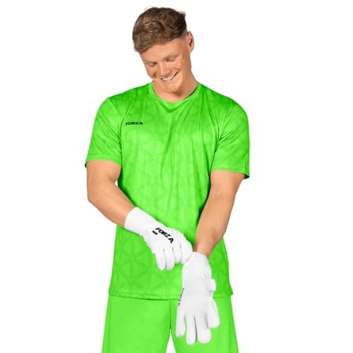 Image of FORZE Men's Short Sleeve Goalkeeper Shirts [XS - XXL] - Premium Sublimated Designs Available in Four Vibrant Colours (UK, Alpha, L, Regular, Regular, Fluro Green)