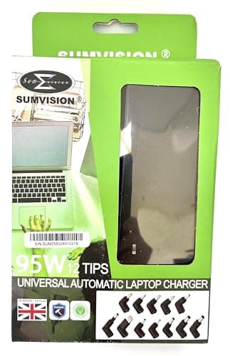 Image of 95W Universal Charger Automatic Laptop Power Charger 12 Compatible Tips Connectors (UK DESIGN, UK PLUG) For Use With Acer, Asus, Compatible HP, Compaq, IBM, Dell, Compatible Toshiba, Samsung & More