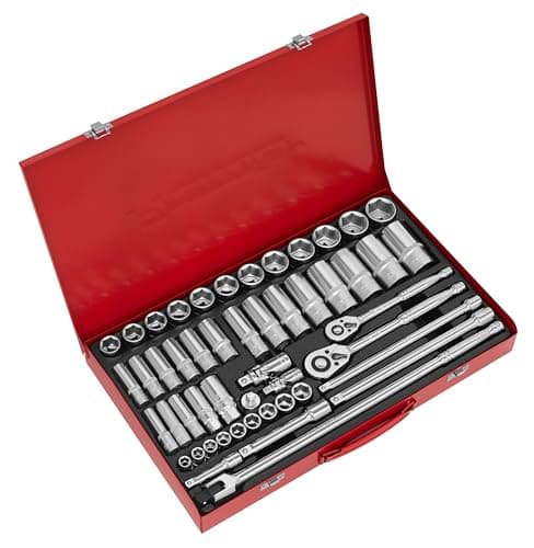 Image of Sealey Ak6942 Socket Set 50Pc 3/8 and 1/2Sq Drive 6Pt Walldrive - Metric