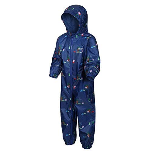 Image of Regatta Peppa Pig Unisex Children's Waterproof and Breathable Pobble Rain Suit with Hood and Reflective Stripes, 12 Months