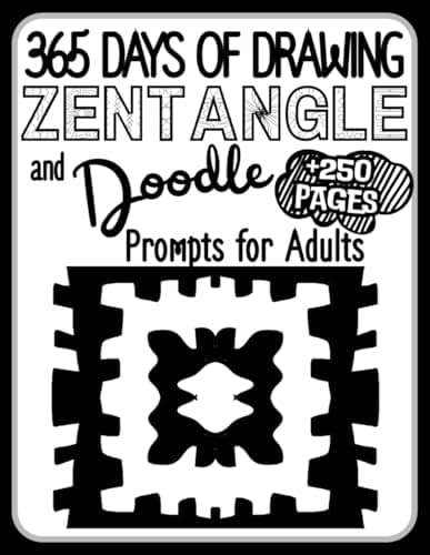 Image of 365 Days of Drawing: Zentangle & Doodle Prompts for Adults: 250+ Pages of Easy, Calming Patterns, Grids & Blank Spaces for Relaxation, Stress Relief & Creative Mindful Drawing
